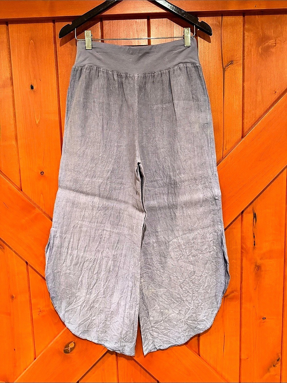 Caslon Tulip Hem Linen Pants Gray